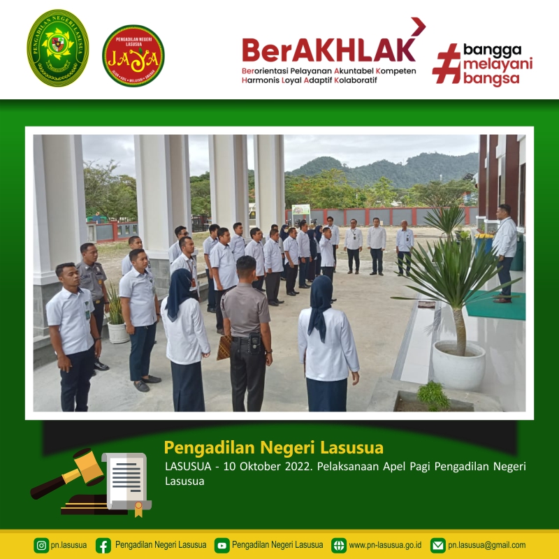 Pelaksanaan Apel Pagi Pengadilan Negeri Lasusua